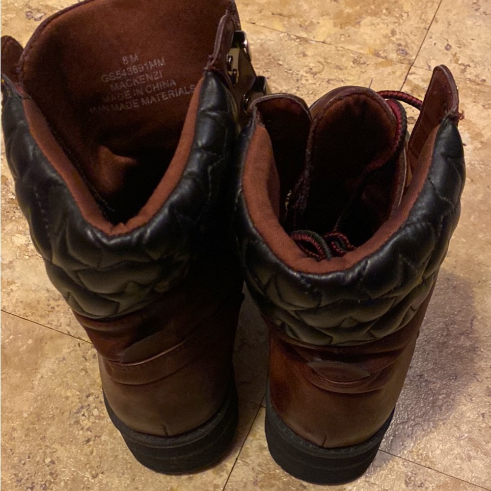Burgundy combat boots